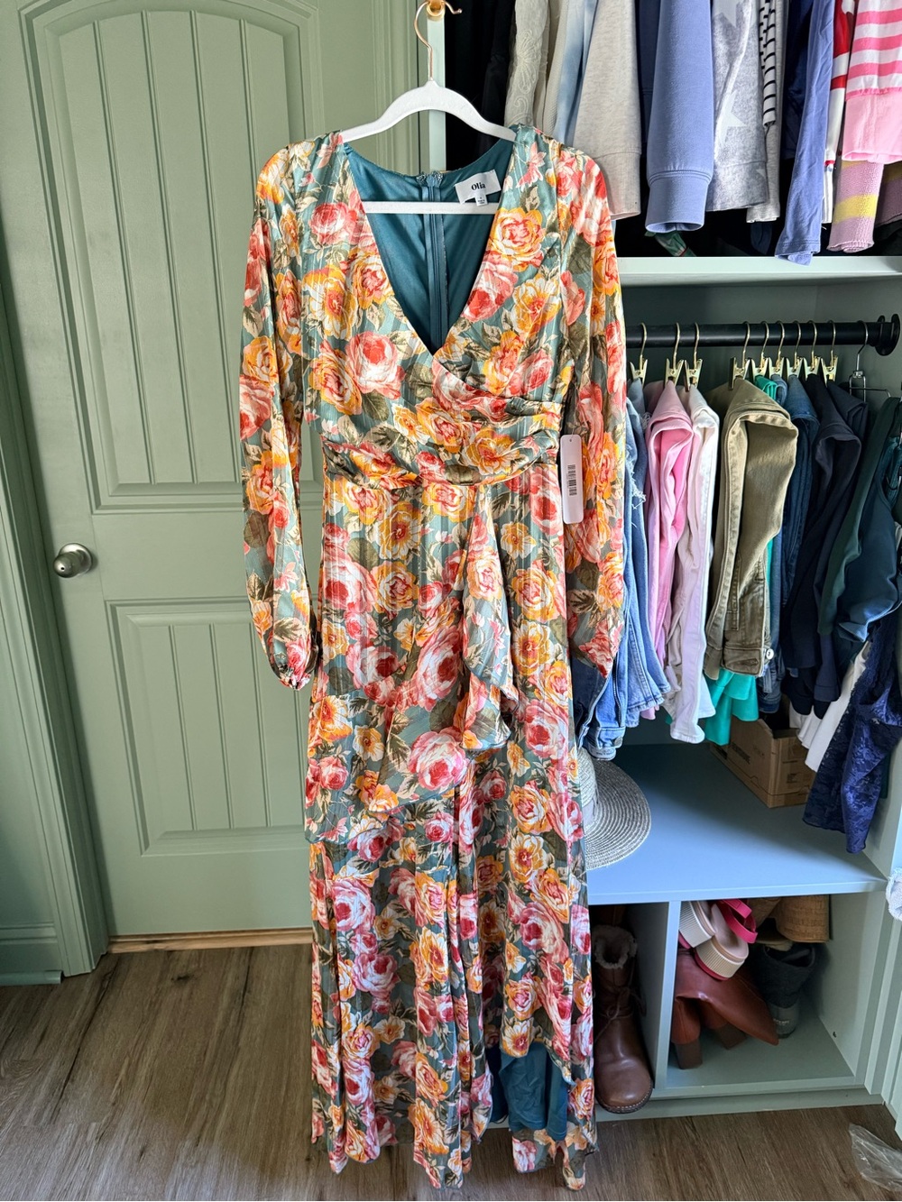 Anthropologie x VICI Olia Floral Chiffon Maxi Dress